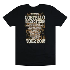 Elvis Costello Hands Europe 2016 Black T-Shirt