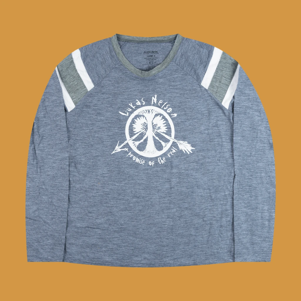 Lukas Nelson & Promise Of The Real Leave Em Behind Women's Heather Grey Long Sleeve T-Shirt New Merch 4 Lukas Nelson & Promise Of The Real Leave Em Behind Women's Heather Grey Long Sleeve T-Shirt New Merch