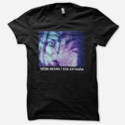 Neon Indian New Merch Girl Face Black T-Shirt