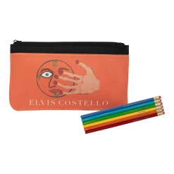 Elvis Costello Hey Clock Face Pencil Case + Pencil Set