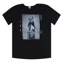 Elvis Costello New Merch Stand Up Bass Portrait Black T-Shirt