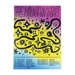 The Mountain Goats Snake Nebula Tour 2021 Poster New Merch