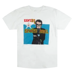 Elvis Costello New Merch Spanish Model White T-Shirt
