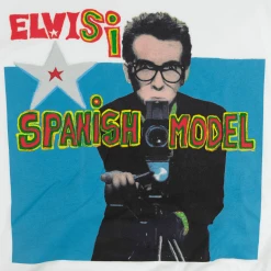 Elvis Costello New Merch Spanish Model White T-Shirt