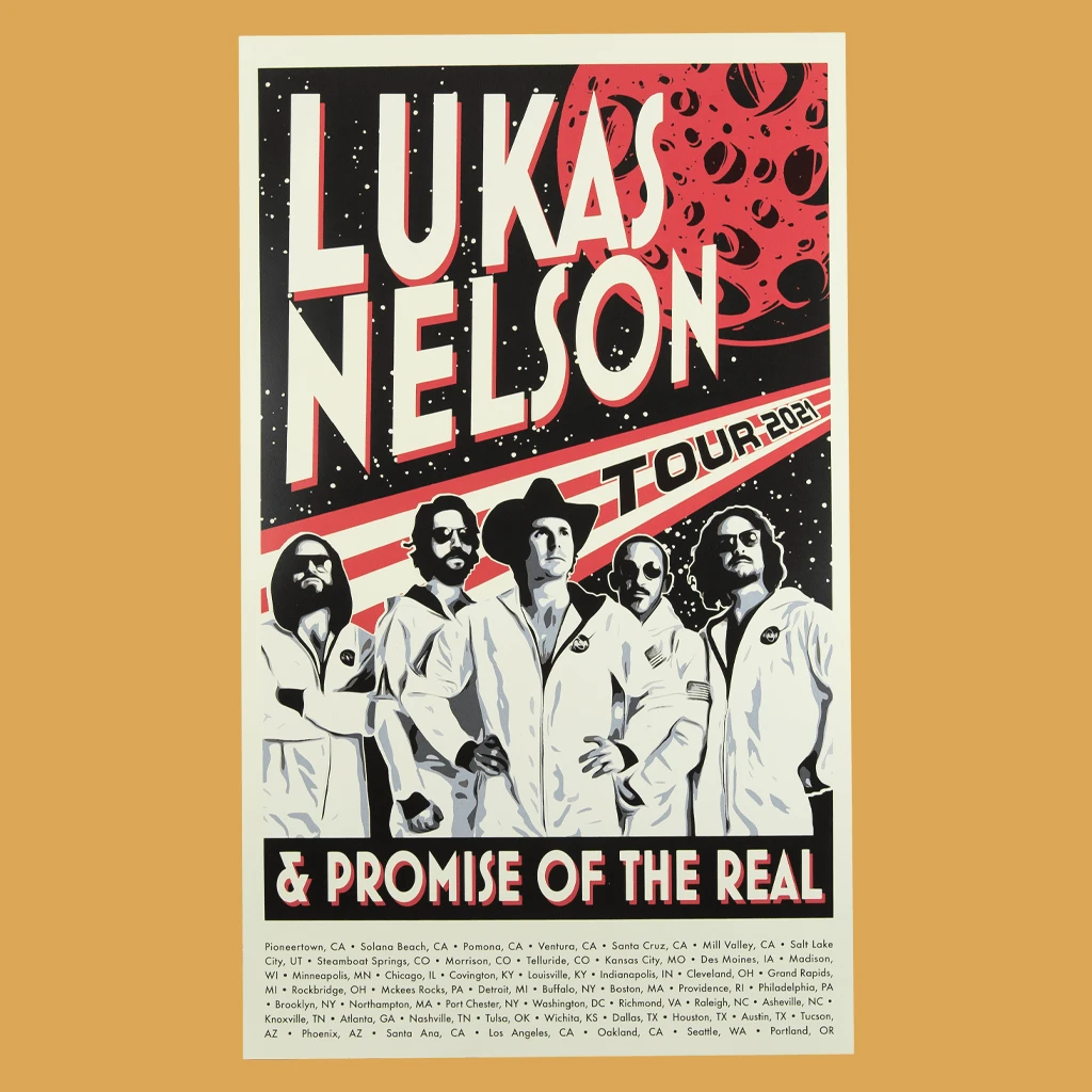 Lukas Nelson & Promise Of The Real Tour 2021 Moon Poster 1 Lukas Nelson & Promise Of The Real Tour 2021 Moon Poster
